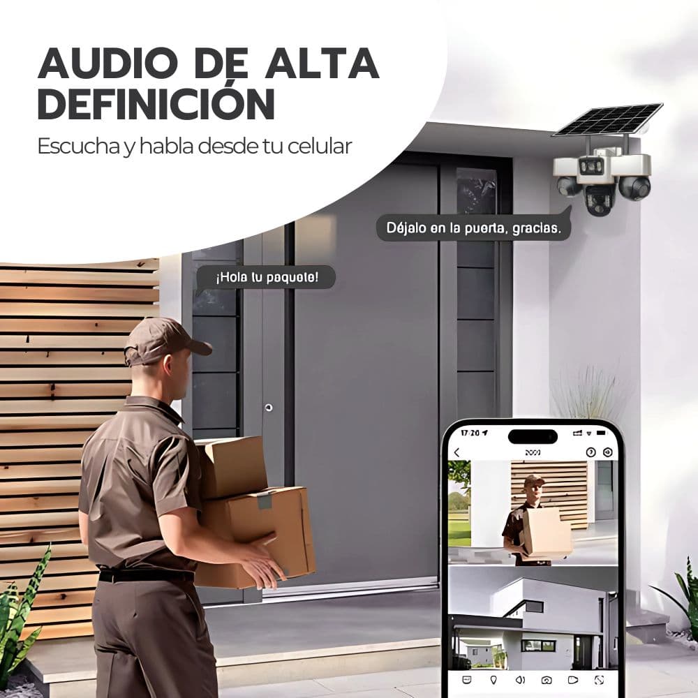 Cámara de Seguridad Solar Triple IP66 Visión Nocturna — imagen 9