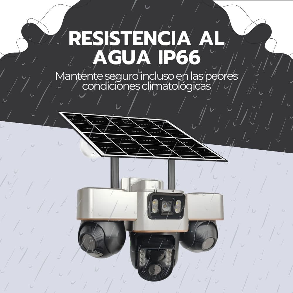 Cámara de Seguridad Solar Triple IP66 Visión Nocturna — imagen 10