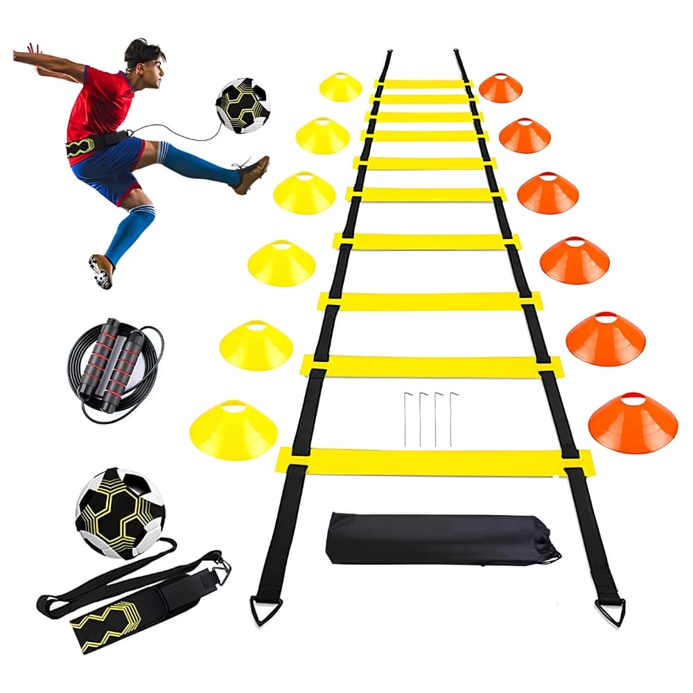Kit Entrenamiento Agilidad Fútbol con Escalera de Coordinación, Conos y Cuerda de Salto | Equipamiento Deportivo para Velocidad y Resistencia — imagen 1