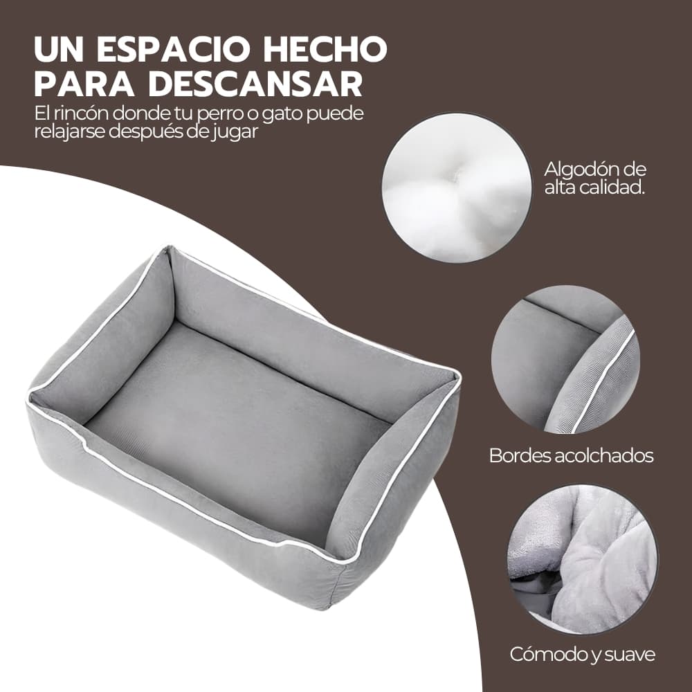 Cama suave antiestrés para perros y gatos 67 x 48 cm | Descanso acogedor para mascotas | Felpa cómoda | Novystor — imagen 5