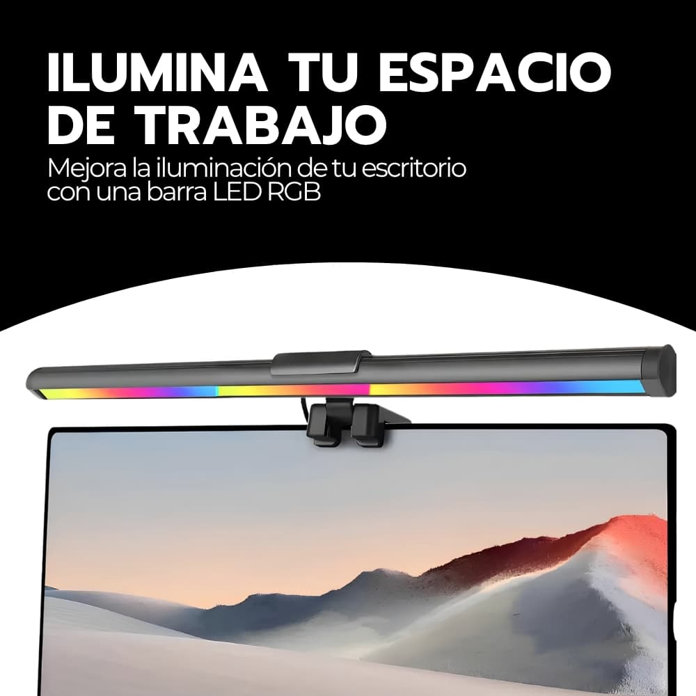 Barra de Luz para Monitor LED RGB con Conexión USB-C | Iluminación de Escritorio Ajustable para Reducir Cansancio Visual | Novystor — imagen 5
