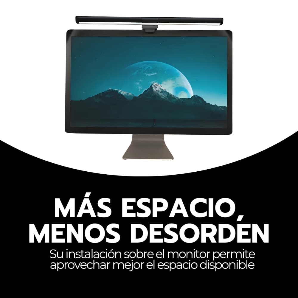 Barra de Luz para Monitor LED RGB con Conexión USB-C | Iluminación de Escritorio Ajustable para Reducir Cansancio Visual | Novystor — imagen 6