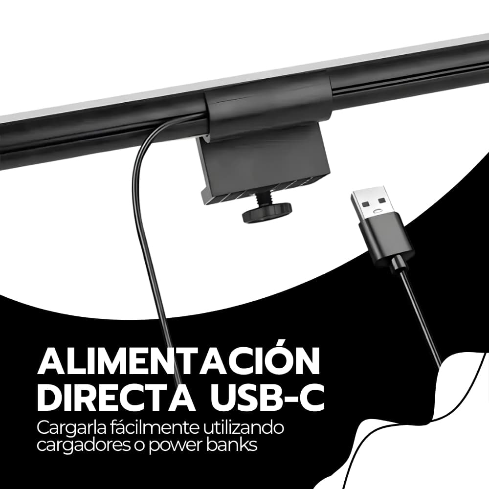 Barra de Luz para Monitor LED RGB con Conexión USB-C | Iluminación de Escritorio Ajustable para Reducir Cansancio Visual | Novystor — imagen 9