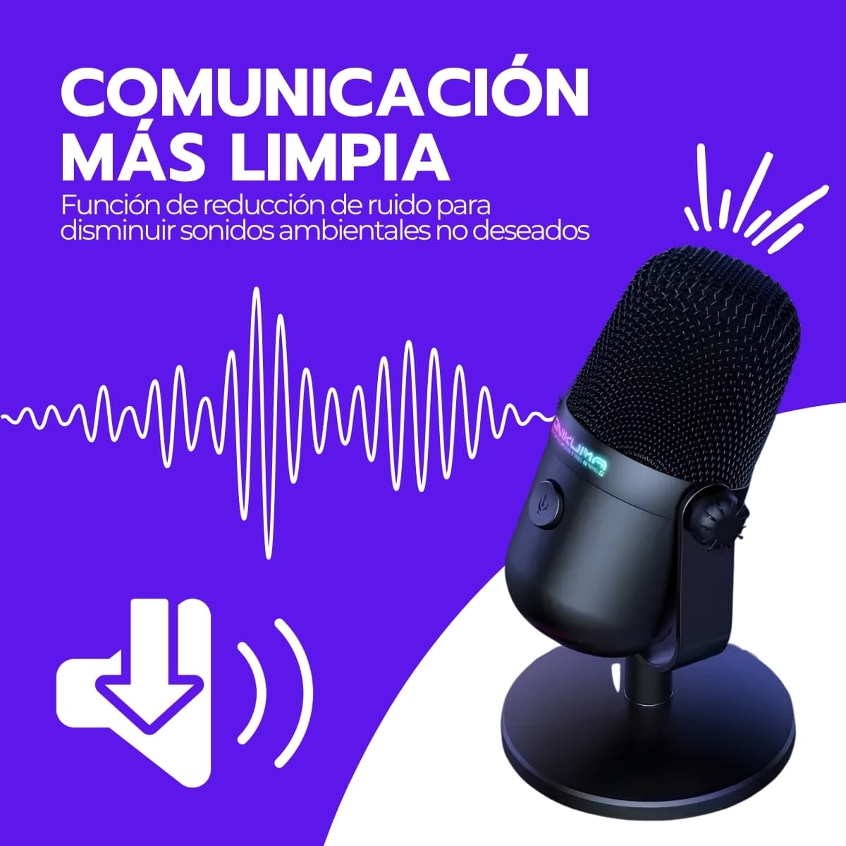 Audifonos Gamer con Microfono Onikuma M-830 RGB | Captación Cardioide, Reducción de Ruido y Mute Táctil para Gaming y Streaming — imagen 7