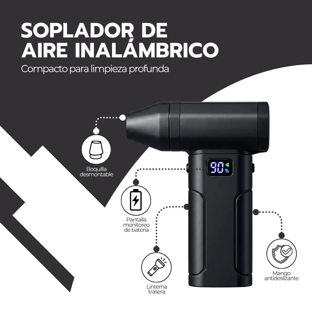 Soplador Limpiador de Aire inalámbrico De 100000 Rpm Negro — imagen 3
