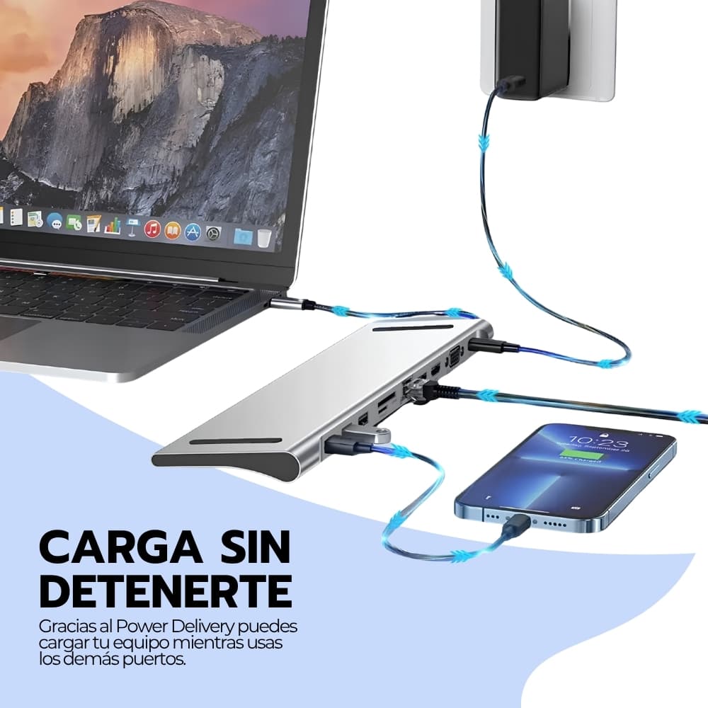 Adaptador 11 En 1 Usb-c Con Hdmi Y Puertos Usb para PC — imagen 7