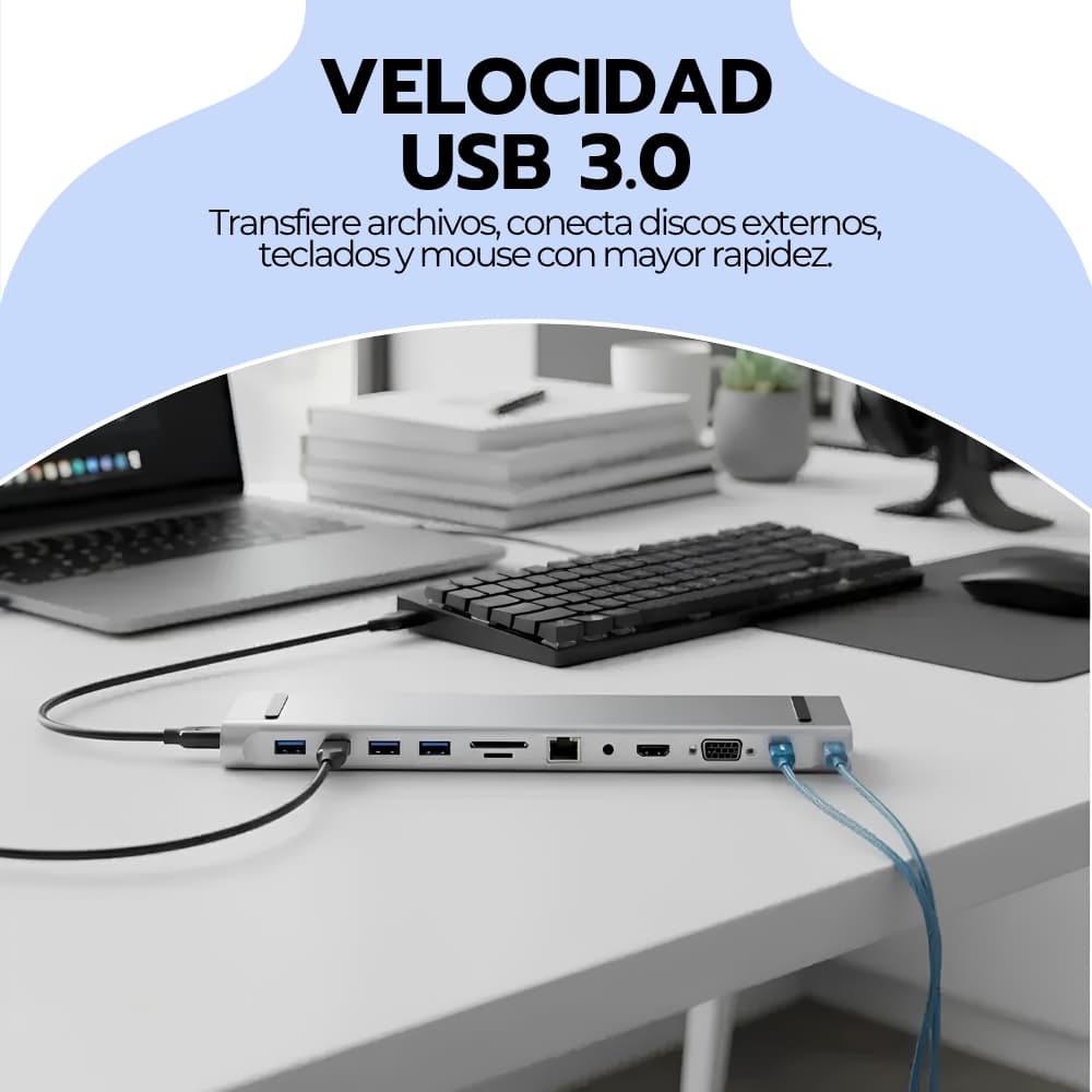 Adaptador 11 En 1 Usb-c Con Hdmi Y Puertos Usb para PC — imagen 8