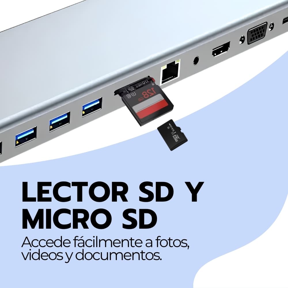 Adaptador 11 En 1 Usb-c Con Hdmi Y Puertos Usb para PC — imagen 9