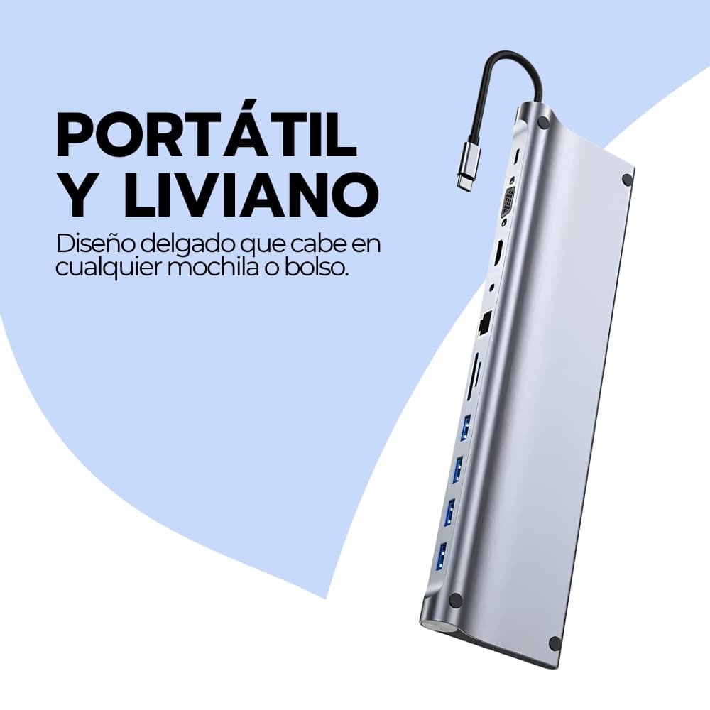 Adaptador 11 En 1 Usb-c Con Hdmi Y Puertos Usb para PC — imagen 10