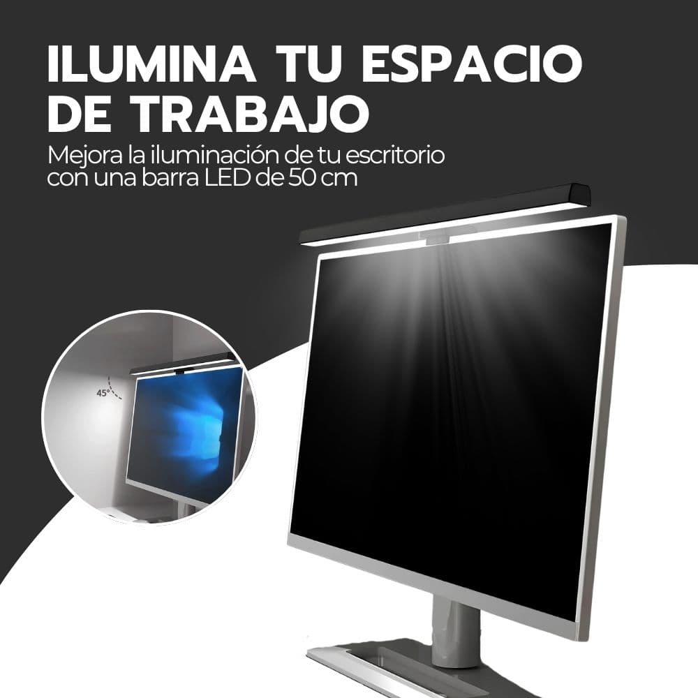 Barra de Luz para Monitor LED 50cm | Lámpara de Escritorio Regulable con 3 Tonos de Color y Alimentación USB-C | Novystor — imagen 5