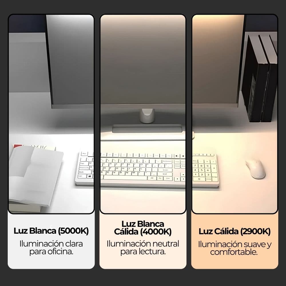 Barra de Luz para Monitor LED 50cm | Lámpara de Escritorio Regulable con 3 Tonos de Color y Alimentación USB-C | Novystor — imagen 9