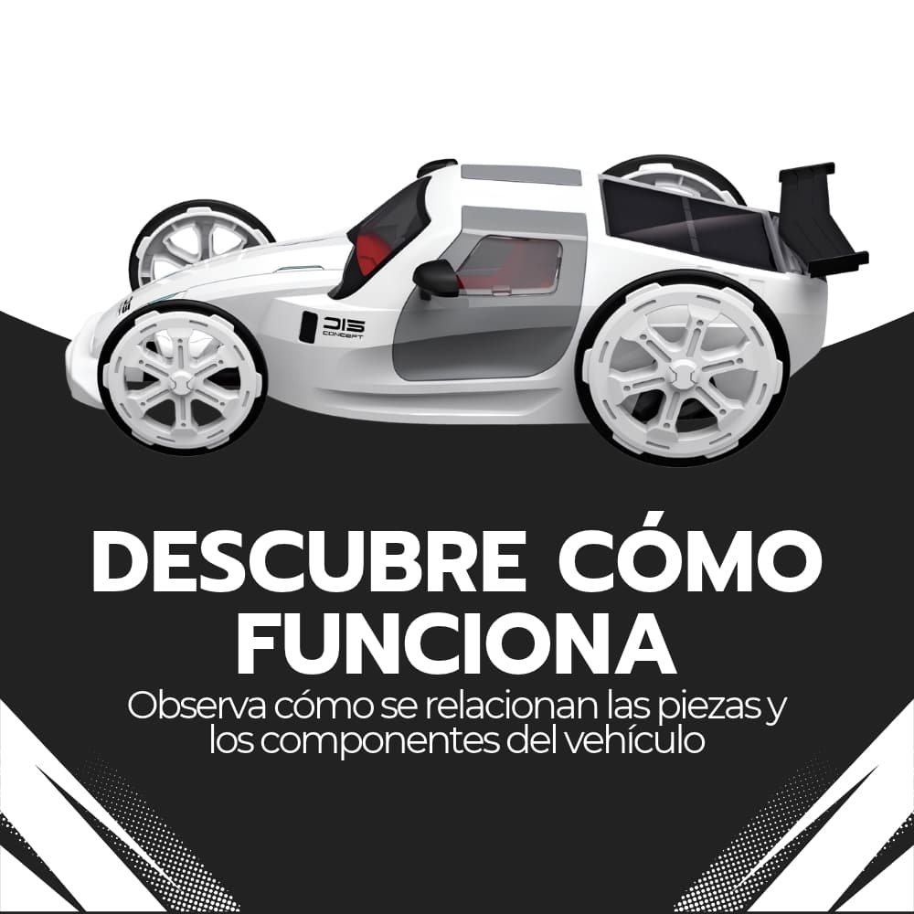 Auto a panel solar armable educativo STEM con doble alimentación solar y batería para aprender energía renovable | Novystor — imagen 8