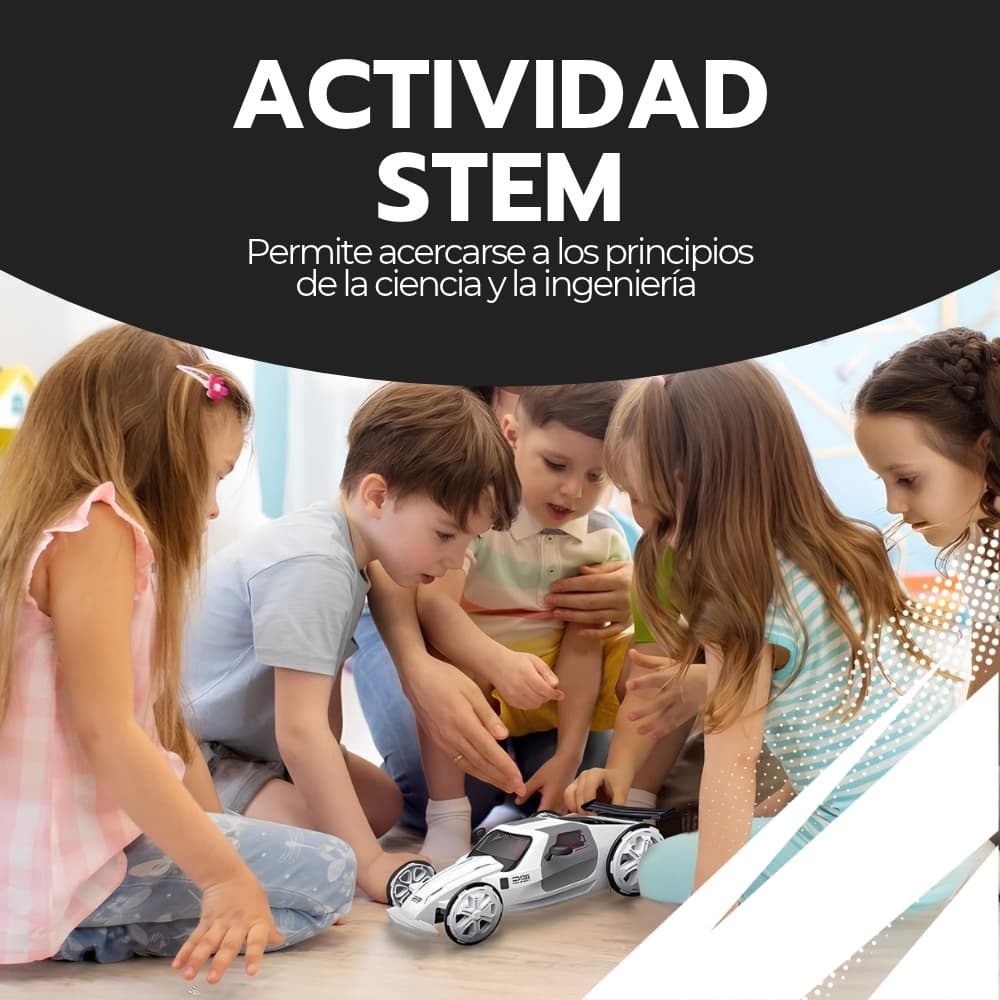 Auto a panel solar armable educativo STEM con doble alimentación solar y batería para aprender energía renovable | Novystor — imagen 10