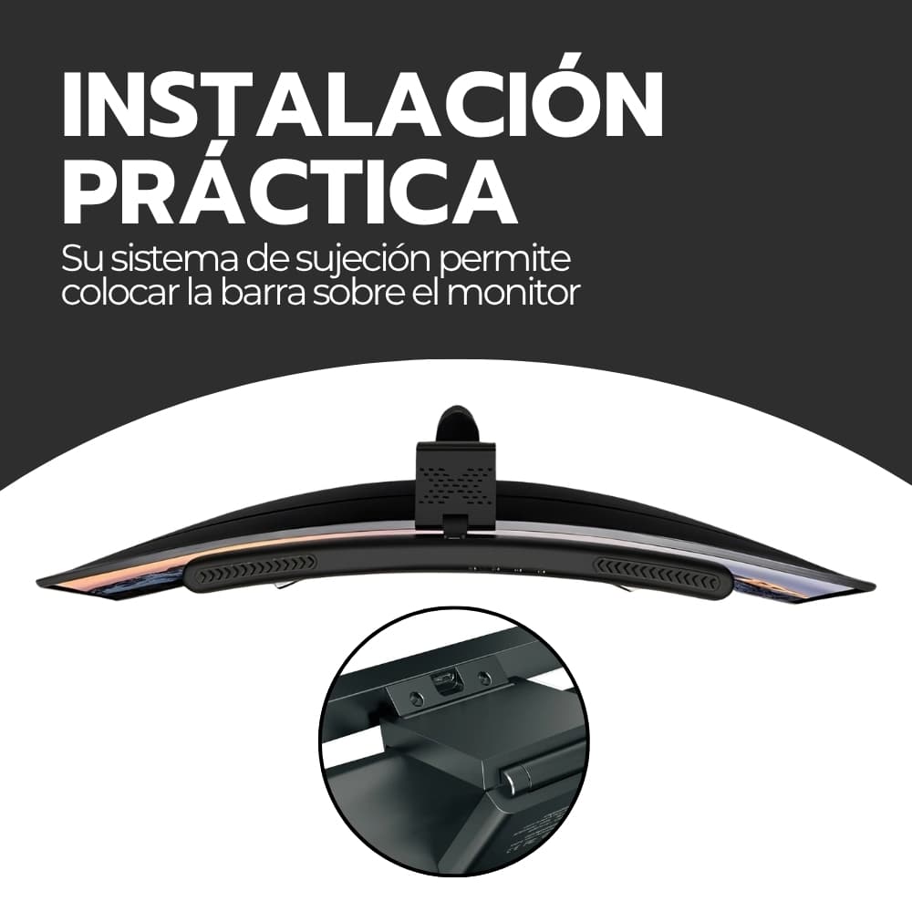 Barra Curva Pesas LED para Monitor Curvo | Lámpara de Escritorio con Brillo Regulable y 3 Temperaturas de Color | Alimentación USB-C | Novystor — imagen 8