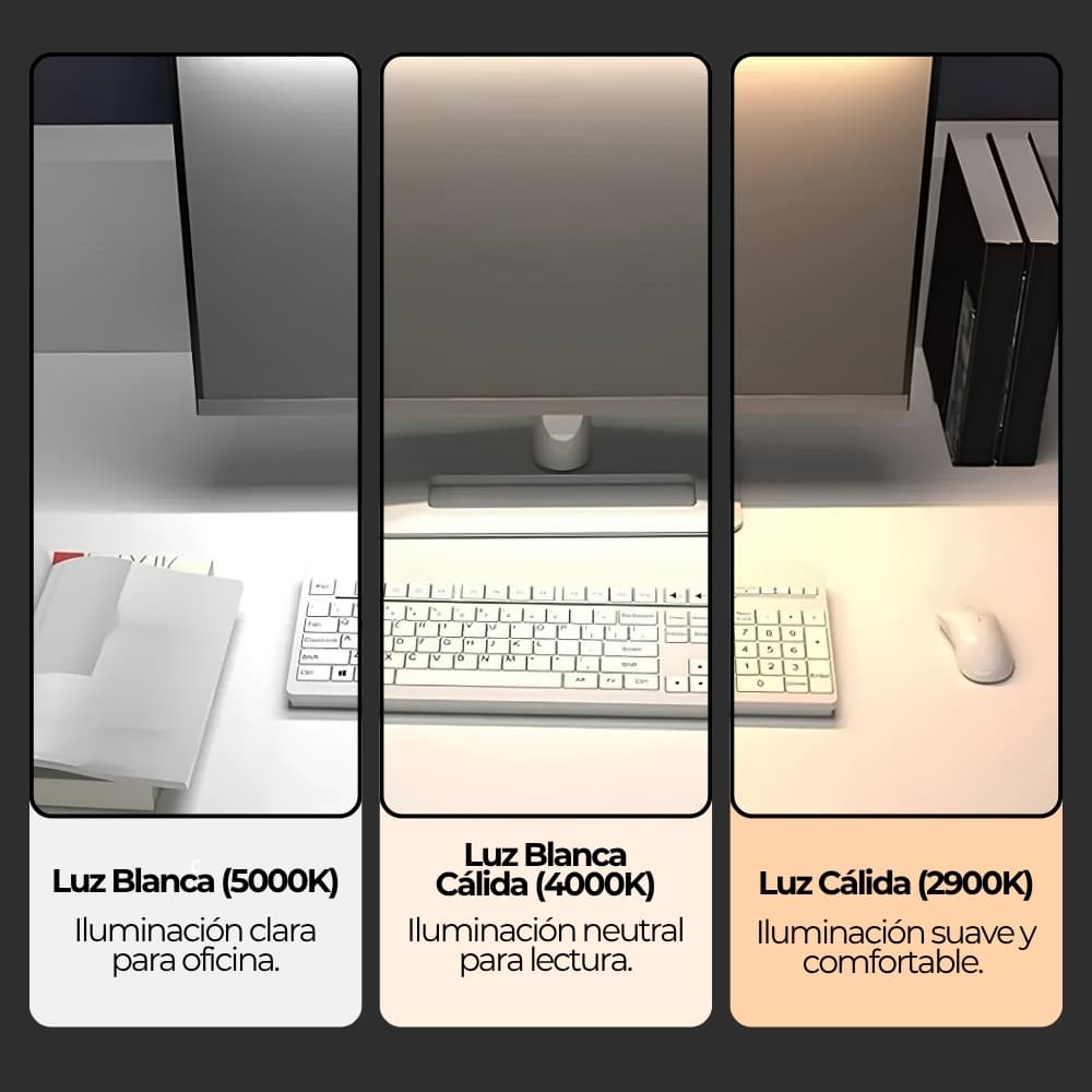 Barra Curva Pesas LED para Monitor Curvo | Lámpara de Escritorio con Brillo Regulable y 3 Temperaturas de Color | Alimentación USB-C | Novystor — imagen 10
