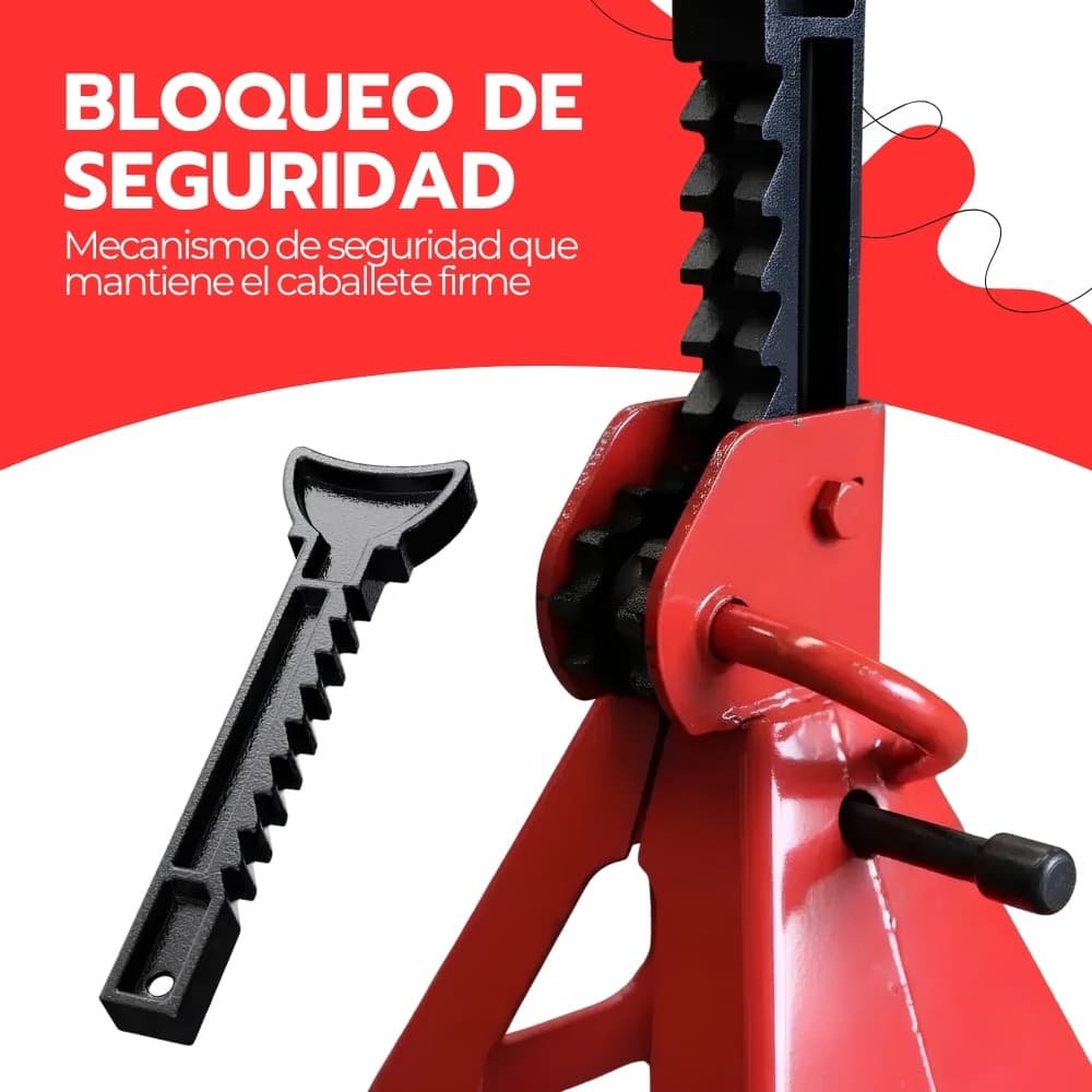 Caballetes de madera para auto 3 toneladas | Set de 2 banquillos mecánicos ajustables de 28,5 a 42 cm con estructura de acero reforzado | Novystor — imagen 10