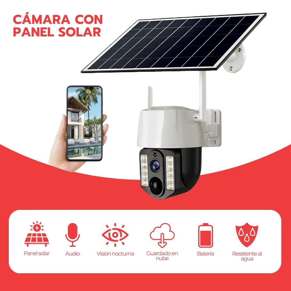 Cámara de Seguridad Solar IP66 5MP Visión Nocturna App — imagen 5