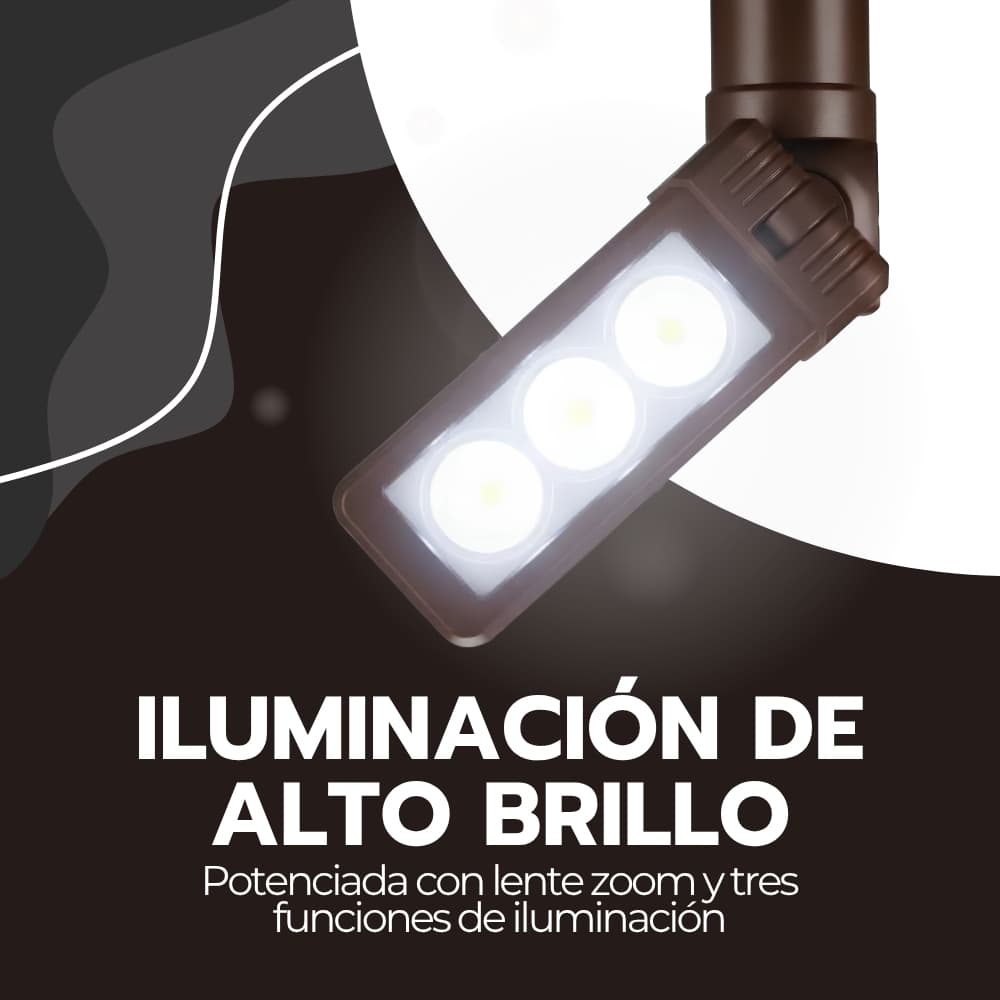 Linterna de Trabajo Recargable 20W LED con Imán y Pinza | Correa Ajustable para Cabeza | Uso Profesional y Camping | Novystor — imagen 6