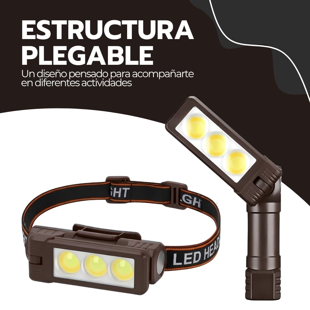 Linterna de Trabajo Recargable 20W LED con Imán y Pinza | Correa Ajustable para Cabeza | Uso Profesional y Camping | Novystor — imagen 8