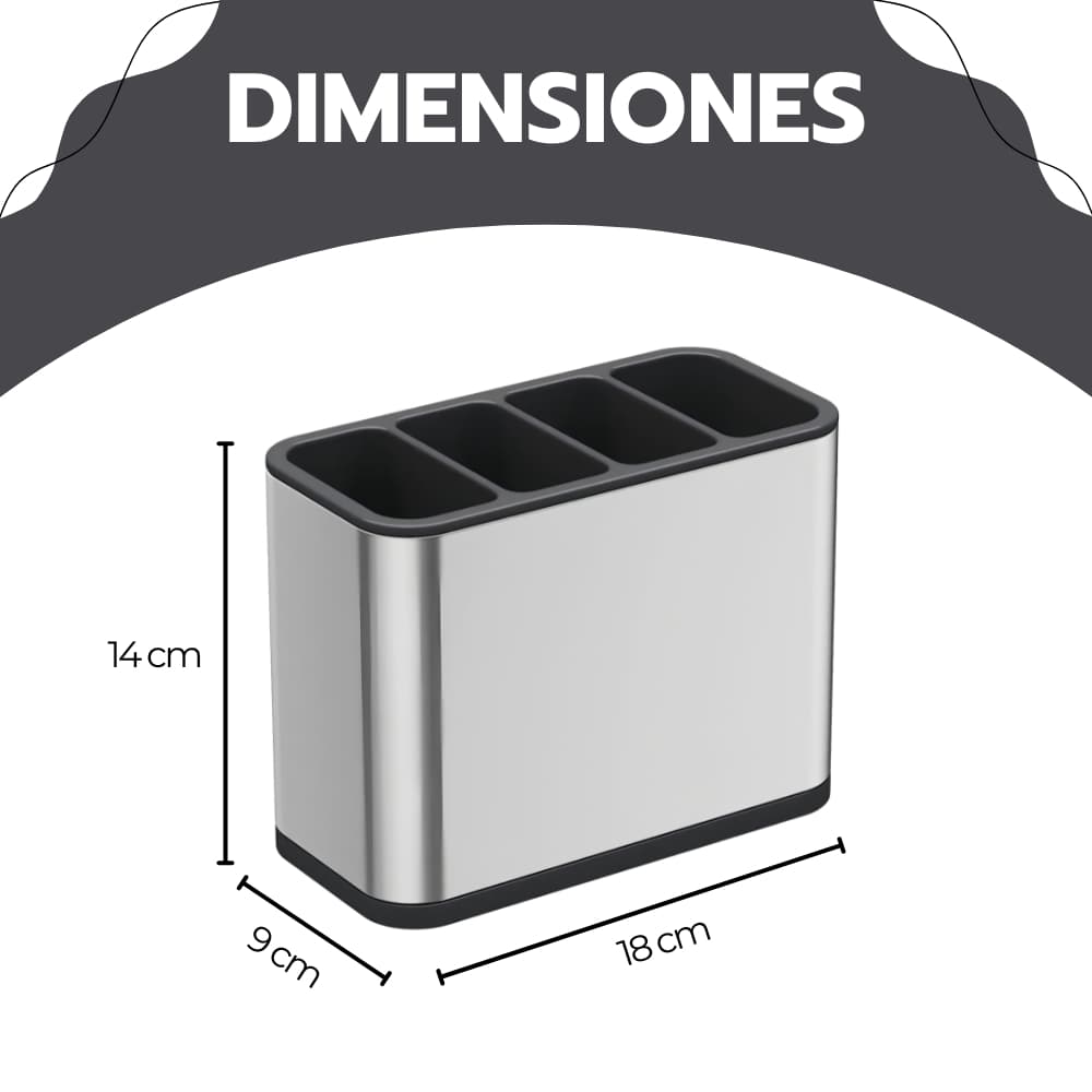 Organizador de Cubiertos Escurridor Cocina Acero Inoxidable — imagen 10