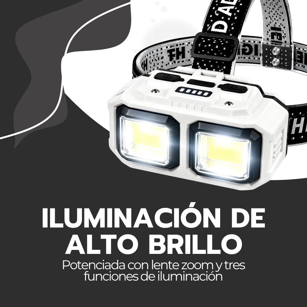 Linterna de Cabeza Recargable 600 Lúmenes | 3 Modos de Luz y Zoom Ajustable | 6 Horas de Duración con Batería | Resistente al Agua | Novystor — imagen 6