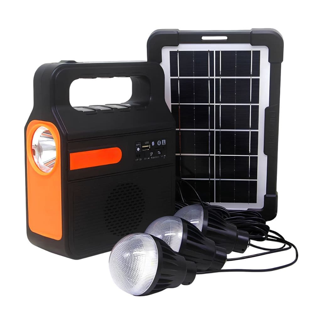 Kit Linterna Solar Ampolletas Lámpara Panel Solar Exteriores