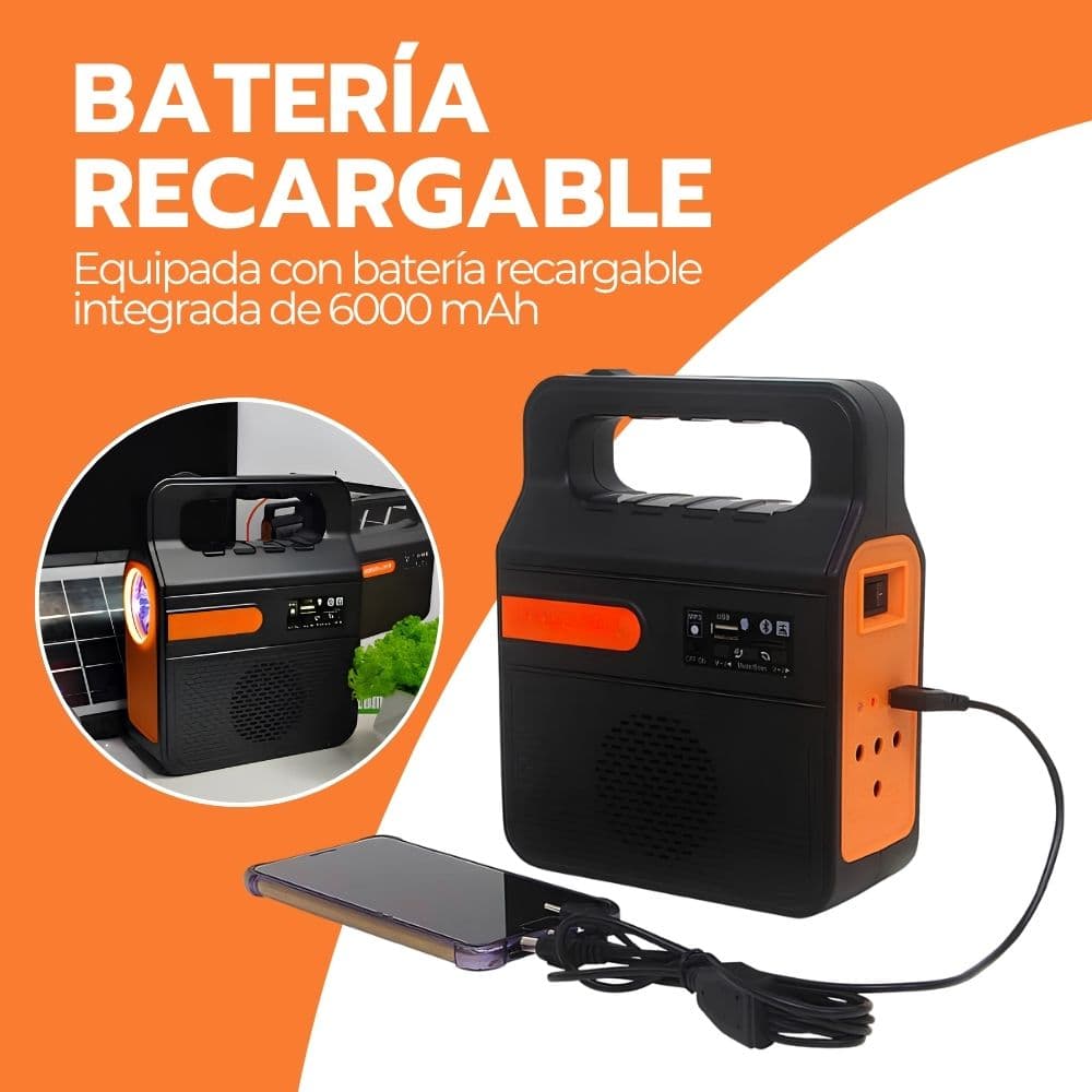 Kit Linterna Solar Ampolletas Lámpara Panel Solar Exteriores — imagen 5
