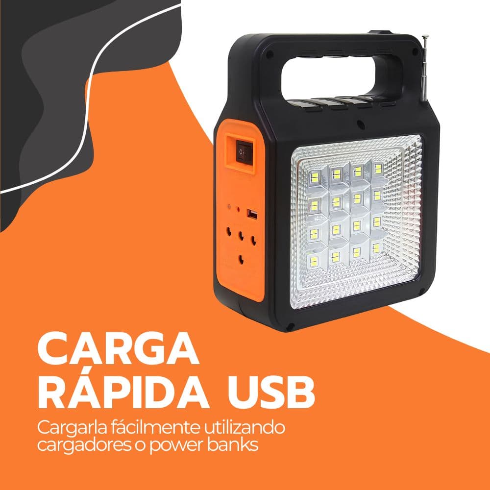 Kit Linterna Solar Ampolletas Lámpara Panel Solar Exteriores — imagen 7