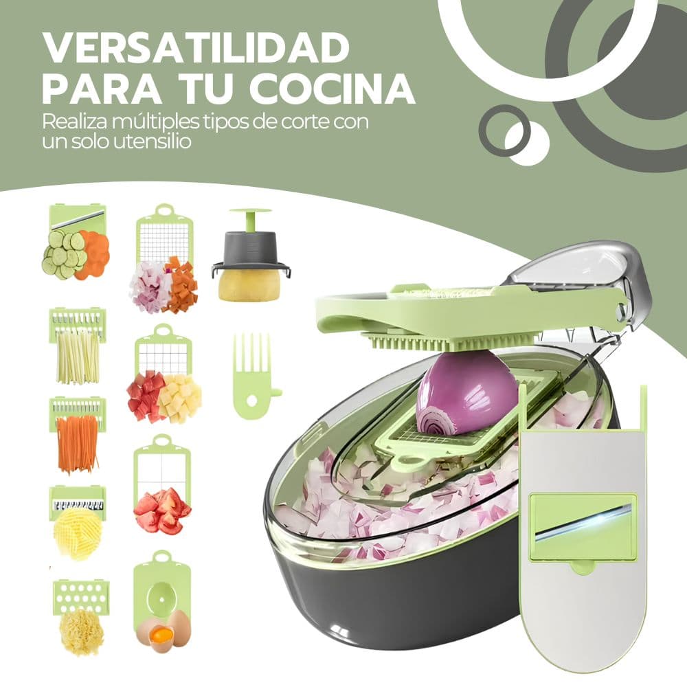 Picadora De Verduras 9 en 1 Cortador Multifuncional — imagen 5
