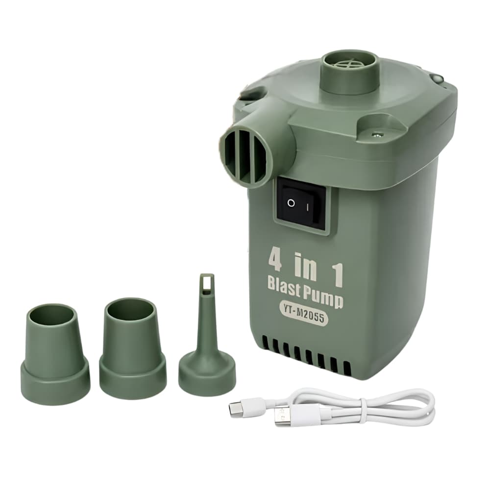 Inflador Eléctrico Portátil para Neumáticos, Colchones y Globos | Recargable USB-C con 300 L/min y 3 Boquillas Intercambiables | Novystor — imagen 11