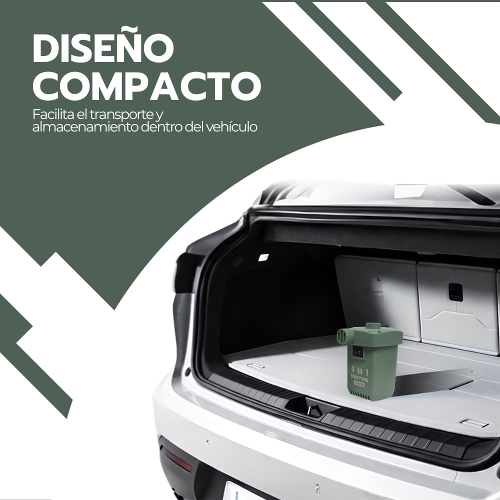 Inflador Eléctrico Portátil para Neumáticos, Colchones y Globos | Recargable USB-C con 300 L/min y 3 Boquillas Intercambiables | Novystor — imagen 9