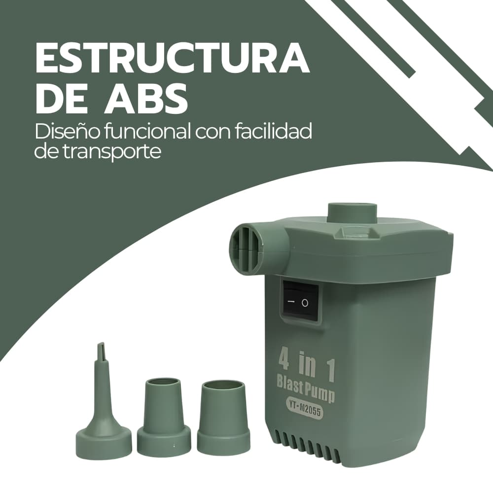 Inflador Eléctrico Portátil para Neumáticos, Colchones y Globos | Recargable USB-C con 300 L/min y 3 Boquillas Intercambiables | Novystor — imagen 10