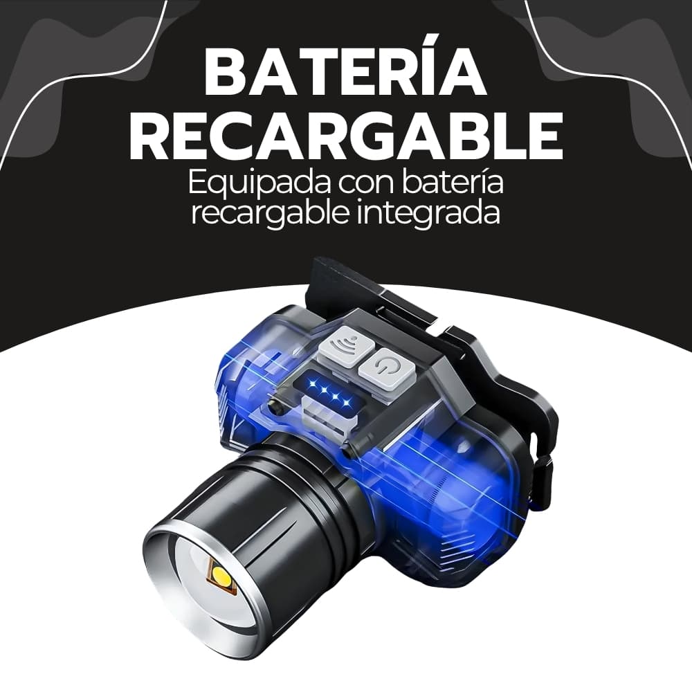 Linterna de Cabeza Recargable LED con Zoom y Puerto USB | Compacta para Manos Libres en Camping, Trabajos Nocturnos y Reparaciones | Novystor — imagen 5