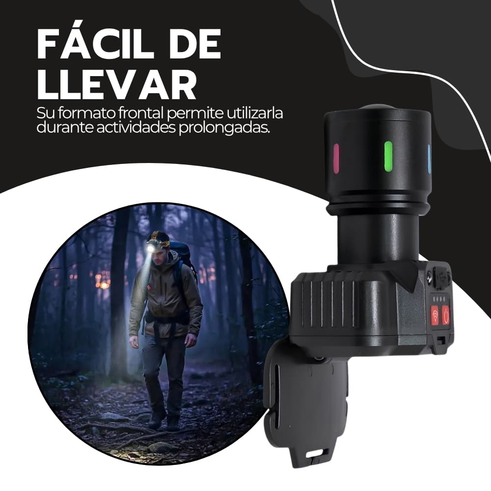 Linterna de Cabeza Recargable LED con Zoom y Puerto USB | Compacta para Manos Libres en Camping, Trabajos Nocturnos y Reparaciones | Novystor — imagen 9
