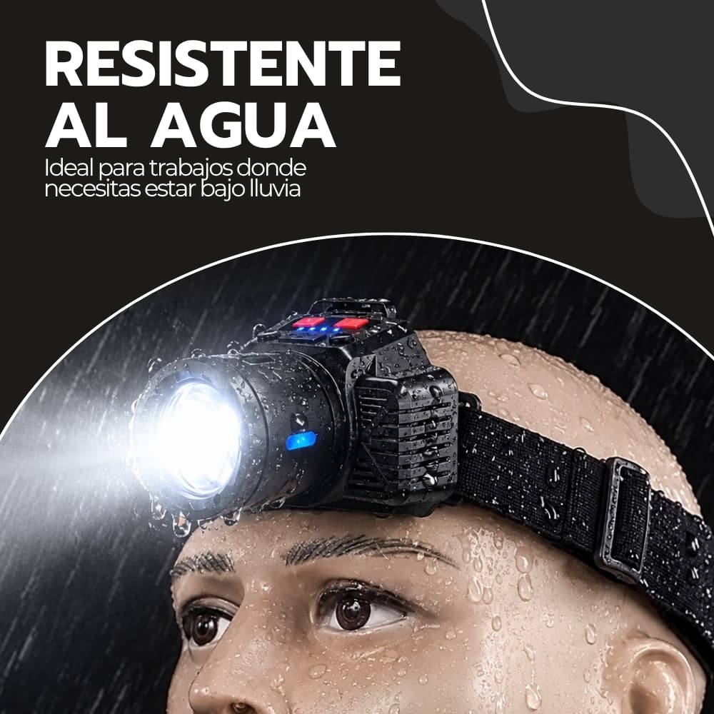 Linterna de Cabeza Recargable LED con Zoom y Puerto USB | Compacta para Manos Libres en Camping, Trabajos Nocturnos y Reparaciones | Novystor — imagen 10