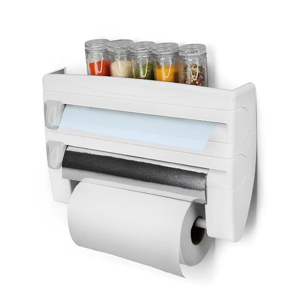 Dispensador de Papel Cocina 4 en 1 con Cuchillas para Aluminio, Film y Toalla | Organizador Multifuncional | Novystor — imagen 1