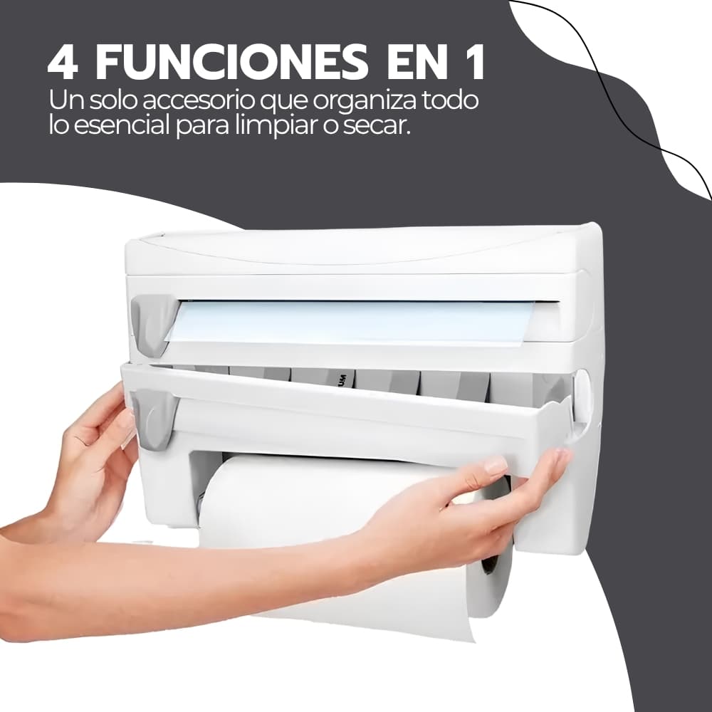 Dispensador de Papel Cocina 4 en 1 con Cuchillas para Aluminio, Film y Toalla | Organizador Multifuncional | Novystor — imagen 5