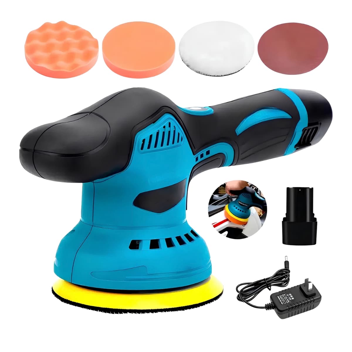 Pulidora para Auto Inalámbrica 380W | 2800-5500 RPM Regulable | Batería 1500 mAh 15V | Novystor — imagen 11