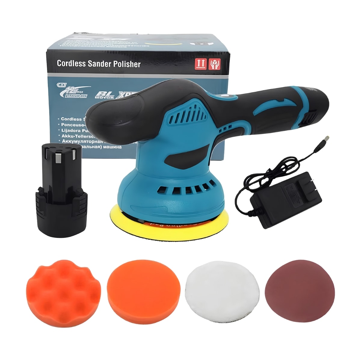 Pulidora para Auto Inalámbrica 380W | 2800-5500 RPM Regulable | Batería 1500 mAh 15V | Novystor en detalle