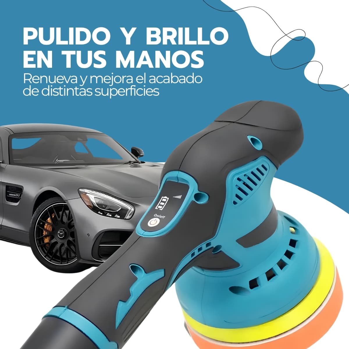 Pulidora para Auto Inalámbrica 380W | 2800-5500 RPM Regulable | Batería 1500 mAh 15V | Novystor — imagen 5