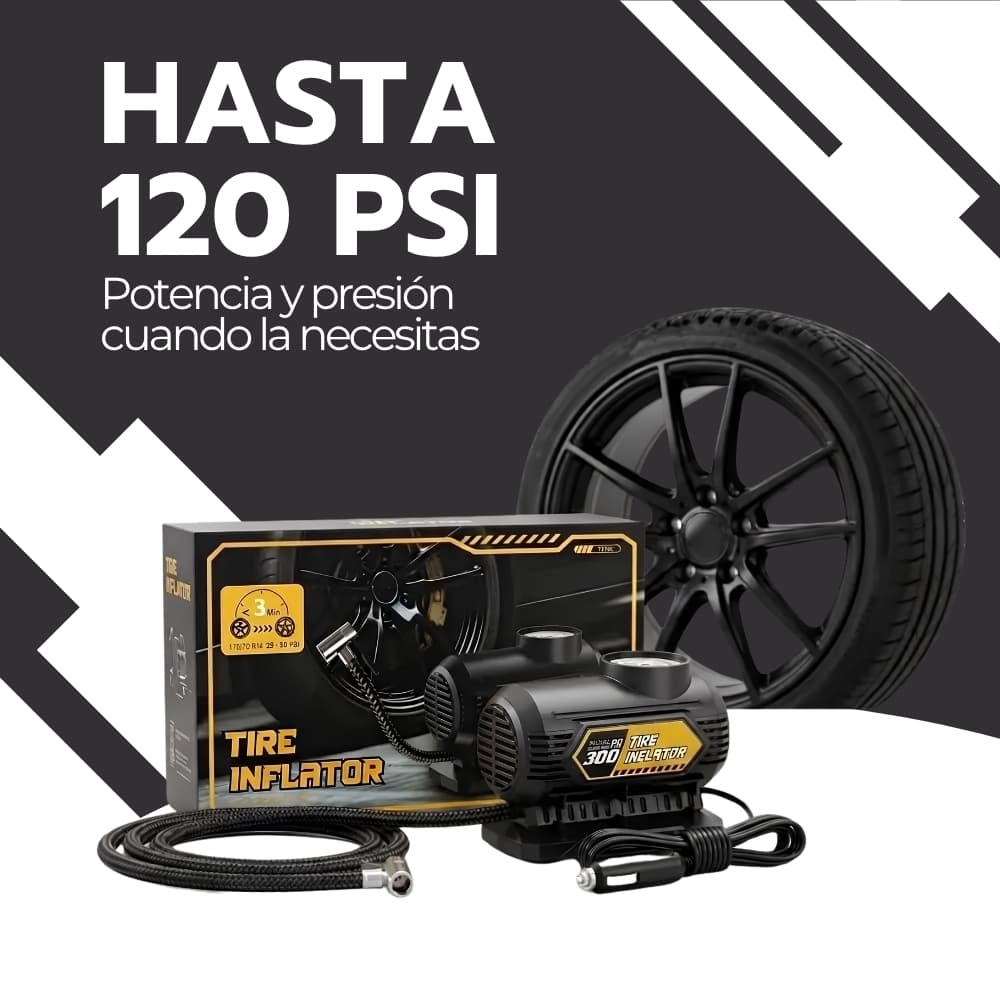 Compresor de Aire para Auto Portátil 12V | Inflador de Neumáticos 120 PSI con Manómetro y Accesorios | Compacto para Vehículo | Novystor — imagen 7