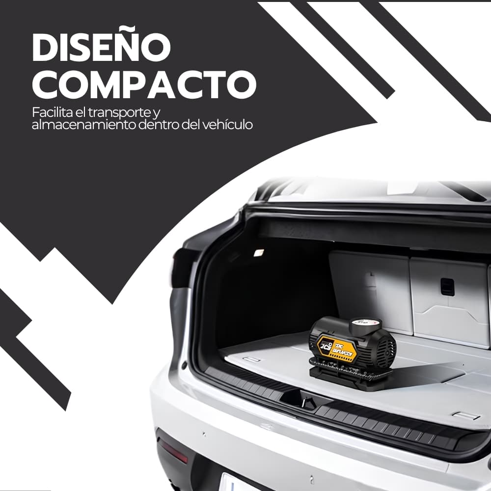 Compresor de Aire para Auto Portátil 12V | Inflador de Neumáticos 120 PSI con Manómetro y Accesorios | Compacto para Vehículo | Novystor — imagen 9
