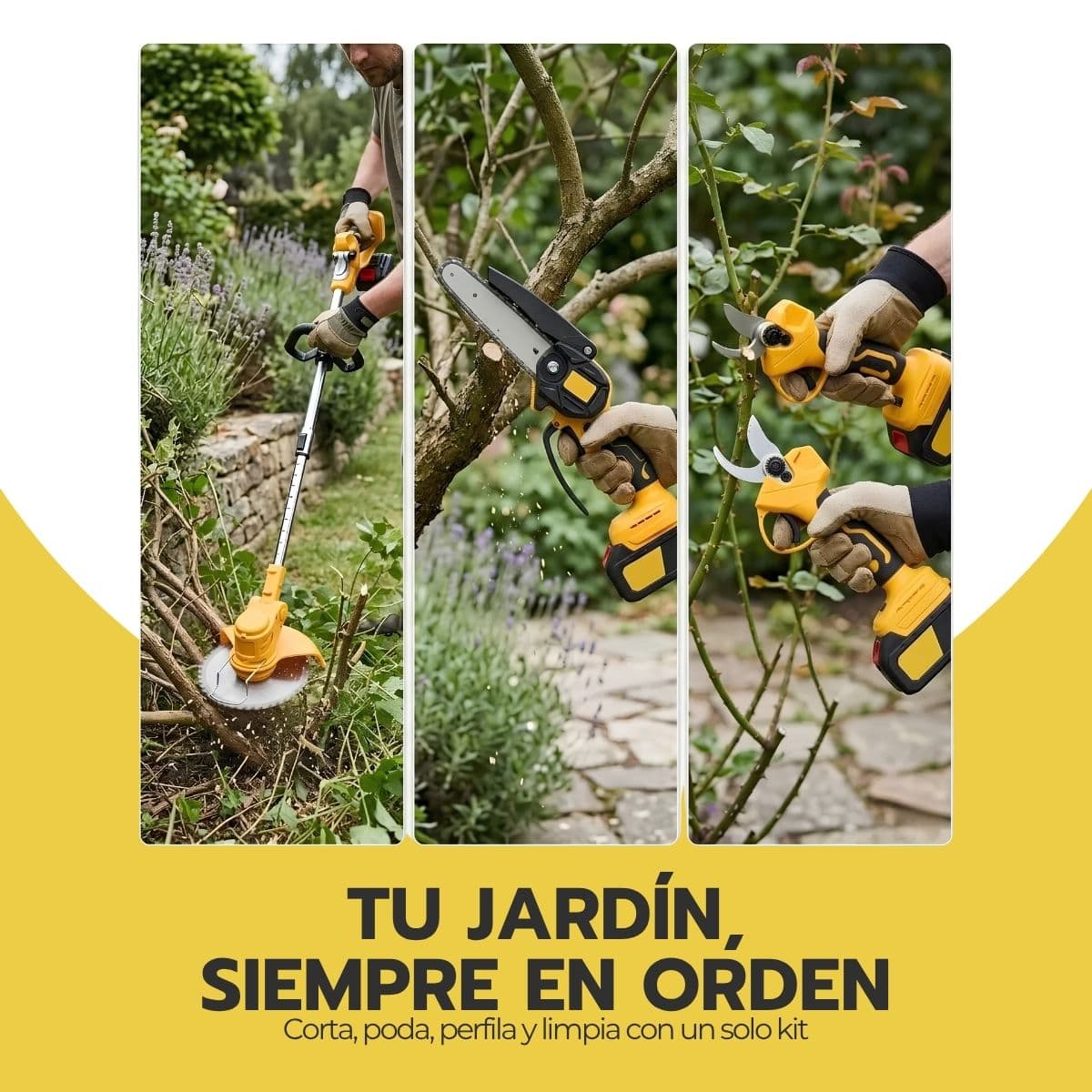 Herramienta Multifuncional Inalámbrica 5 en 1 para Jardinería | Kit con Motosierra, Orilladora y Soplador | Incluye 2 Baterías y Cargador | Novystor — imagen 10