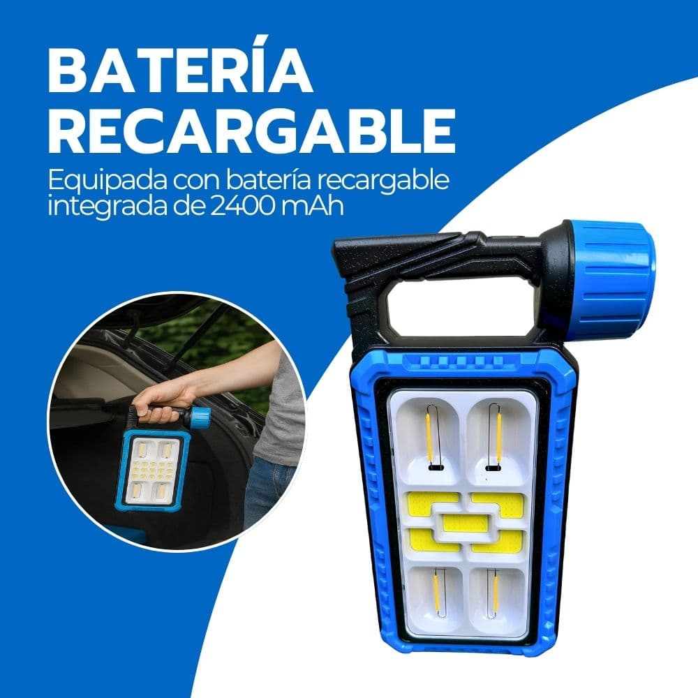 Linterna Farol LED Recargable Panel Solar Camping 5 en 1 — imagen 5