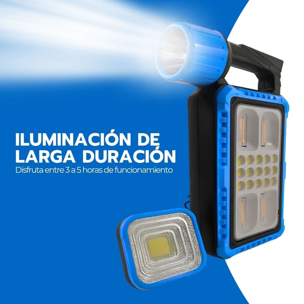 Linterna Farol LED Recargable Panel Solar Camping 5 en 1 — imagen 6