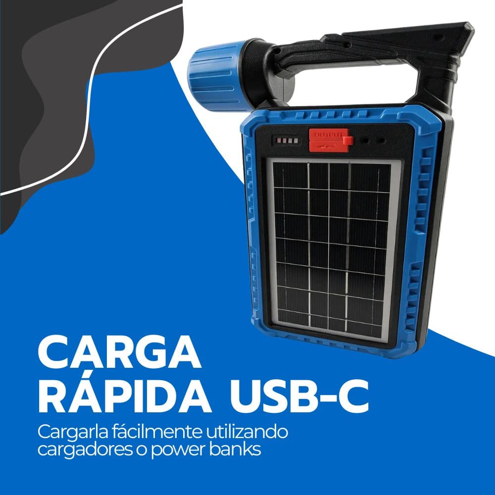 Linterna Farol LED Recargable Panel Solar Camping 5 en 1 — imagen 7