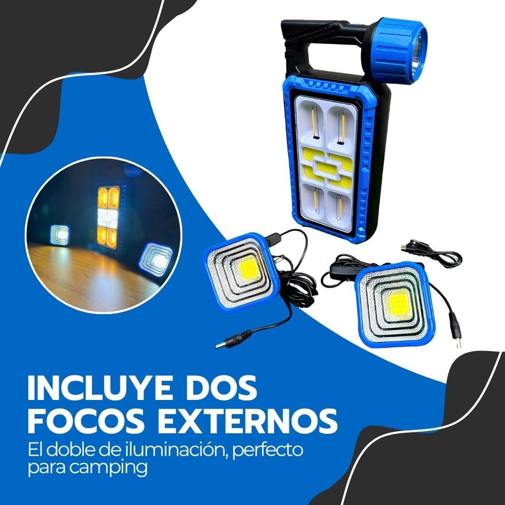 Linterna Farol LED Recargable Panel Solar Camping 5 en 1 — imagen 9