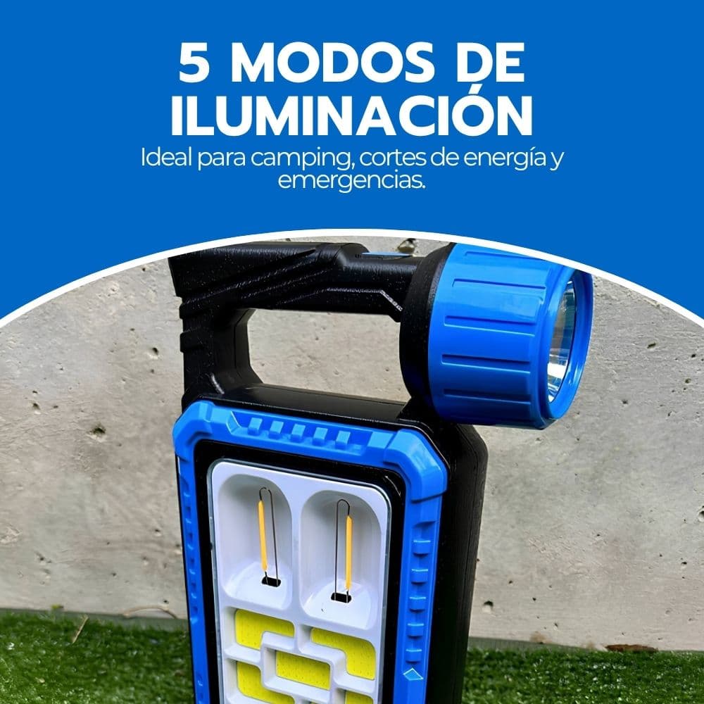 Linterna Farol LED Recargable Panel Solar Camping 5 en 1 — imagen 10