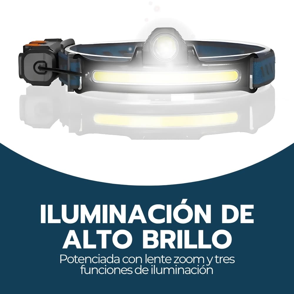 Linterna de Cabeza Recargable 5000lm W678 | Luz Fría LED Manos Libres para Camping, Ciclismo y Minería | Novystor — imagen 6