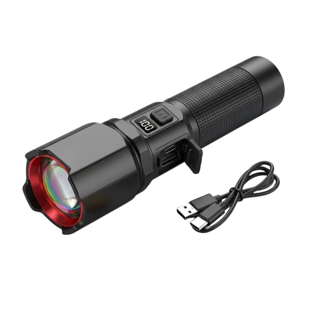 Linterna super potente 35000 lúmenes 30W | Zoom telescópico, batería USB-C y alcance 700 m — imagen 12